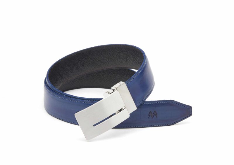 Reversible blue leather belt Joseph Malinge